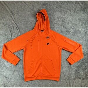 Nike Hoodie Mens Large Orange Tech Fleece Full Zip Modern Pocket Athletic Jacket